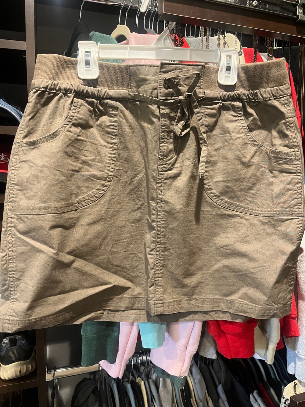The North Face Taupe Drawstring Pocket Mini Skirt